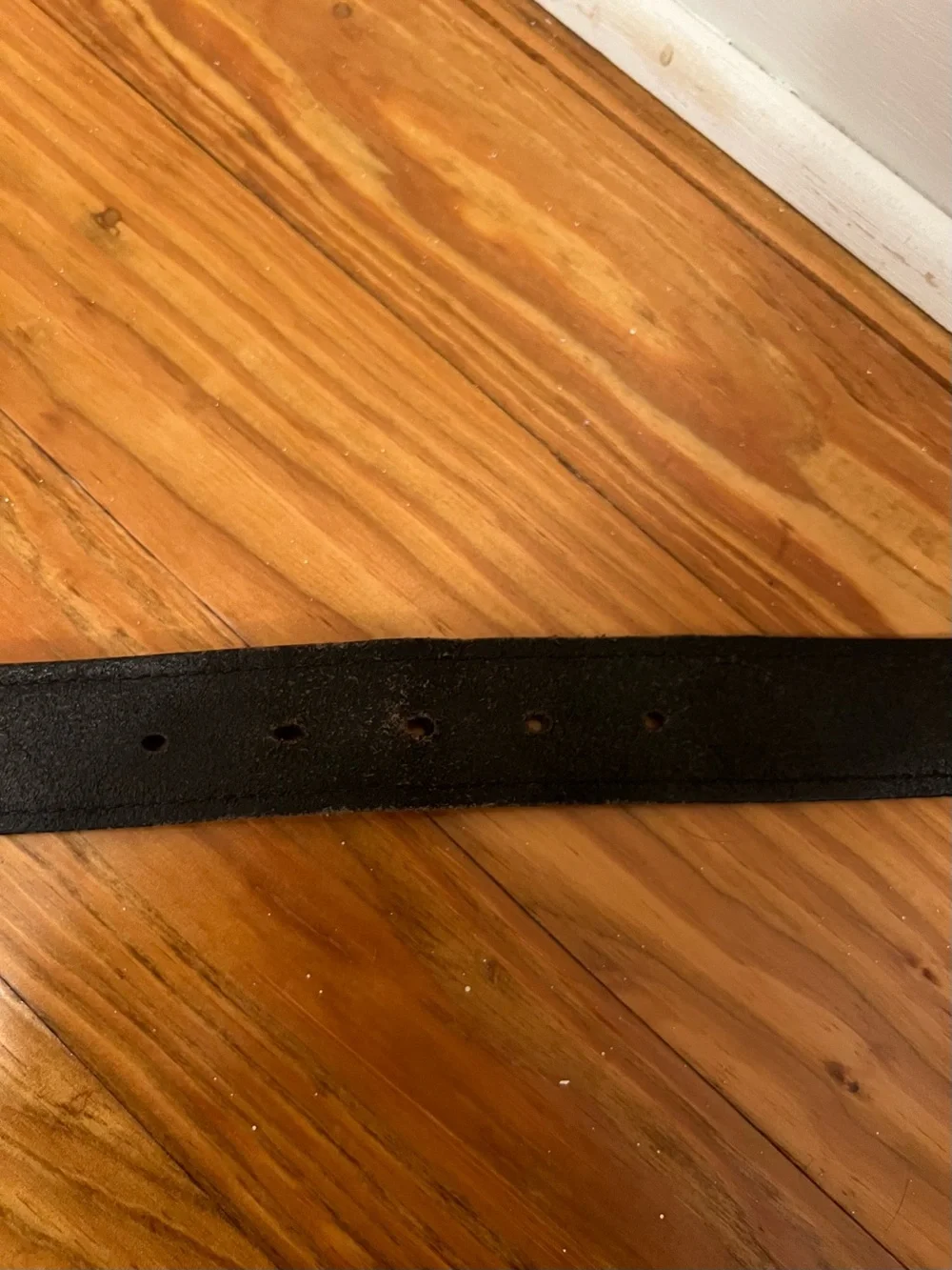 Men’s Vintage Fossil Genuine Leather Black Belt With Silver Buckle Size 38